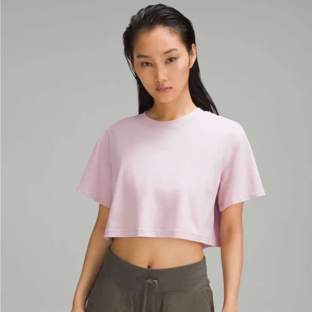 Lululemon All Yours Cropped T-Shirt - Pink Peony